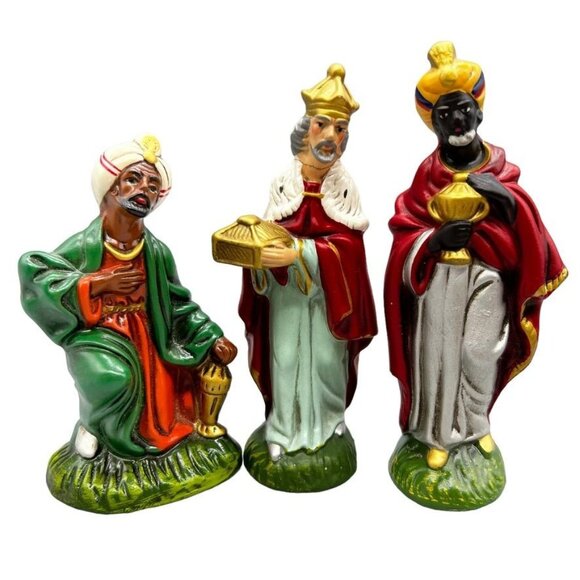 Vintage Dickson Hand-Painted Nativity Scene Set Complete w Stable Japan 12 Pc - Picture 12 of 16